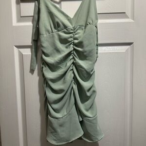Elegant Green Ruched Dress
